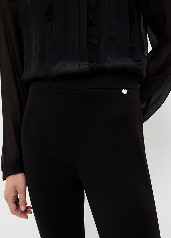 Pantalones Liu Jo Cigarette Mujer Negras | VAJ-784265