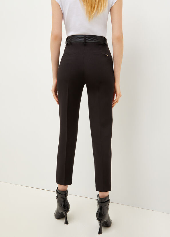 Pantalones Liu Jo Cropped With Mujer Negras | VAE-034786