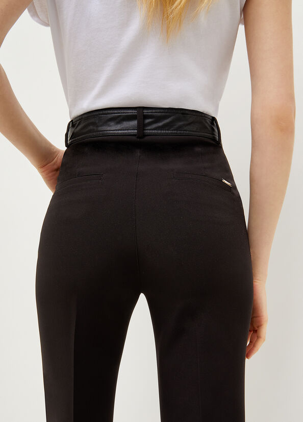 Pantalones Liu Jo Cropped With Mujer Negras | VAE-034786