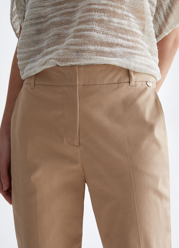 Pantalones Liu Jo Eco-Friendly Cigarette Mujer Beige | SDC-492630