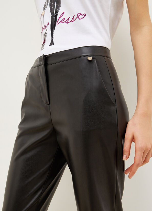 Pantalones Liu Jo Fabric Mujer Negras | VCM-762108