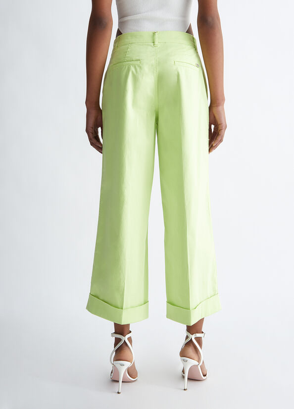 Pantalones Liu Jo Flared Cropped Mujer Verde | LVD-285417