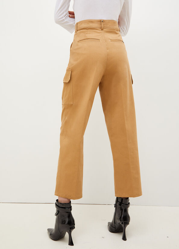 Pantalones Liu Jo Gabardine Cargo Mujer Marrones | PDT-876345