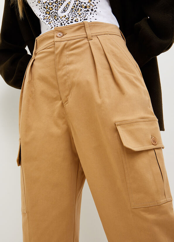 Pantalones Liu Jo Gabardine Cargo Mujer Marrones | PDT-876345