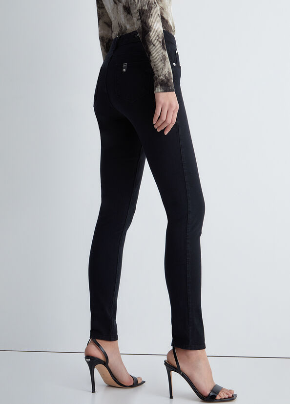 Pantalones Liu Jo High-Waisted Bottom Up Mujer Negras | KEG-401569