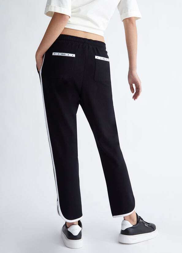 Pantalones Liu Jo Jogging Mujer Negras Blancas | TUR-634278