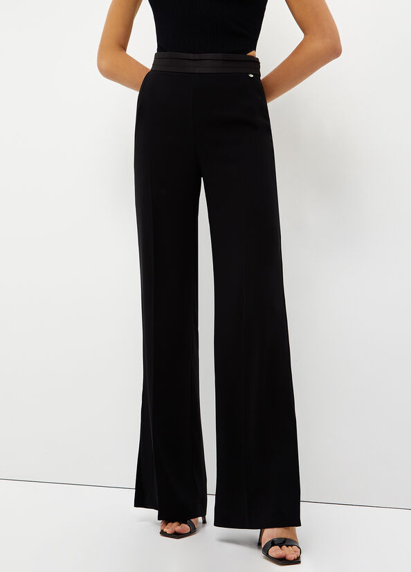 Pantalones Liu Jo Palazzo Mujer Negras | RVJ-987643