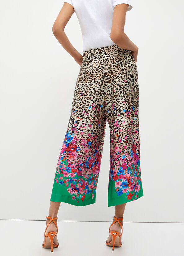 Pantalones Liu Jo Printed Palazzo Mujer Verde | VUP-362580