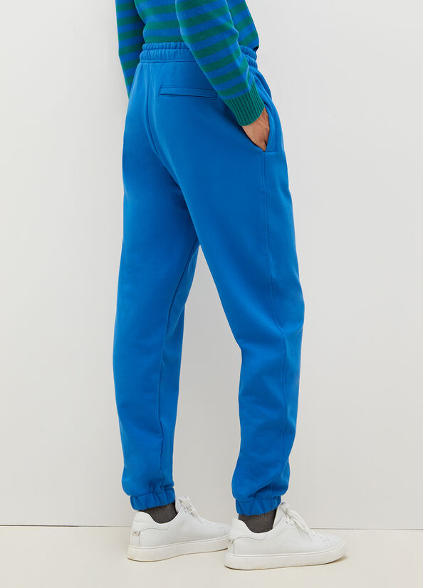 Pantalones Liu Jo Pure Algodon Joggers Hombre Azul Real Azules | IHO-271458