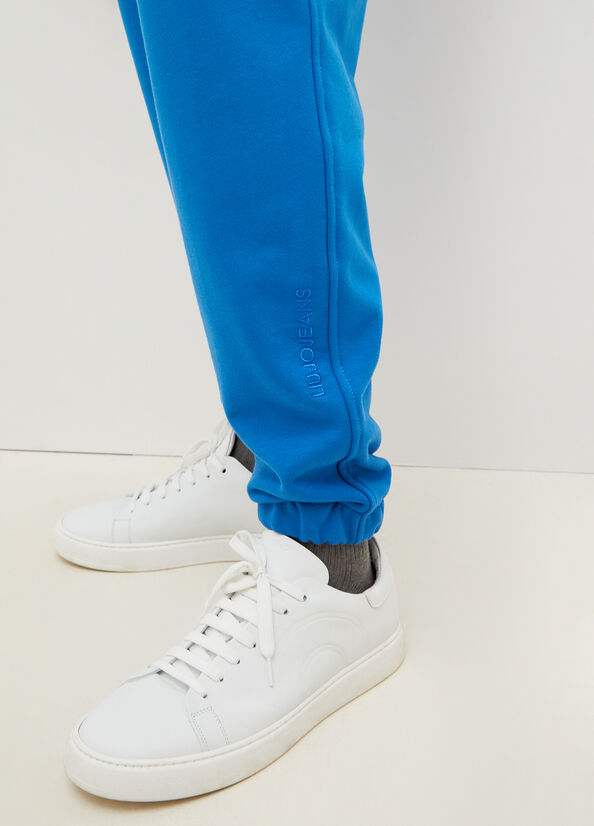 Pantalones Liu Jo Pure Algodon Joggers Hombre Azul Real Azules | IHO-271458