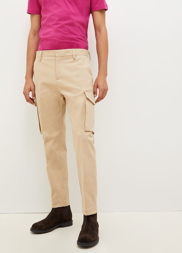 Pantalones Liu Jo Regular Fit Cargo Hombre Beige | UEF-045839