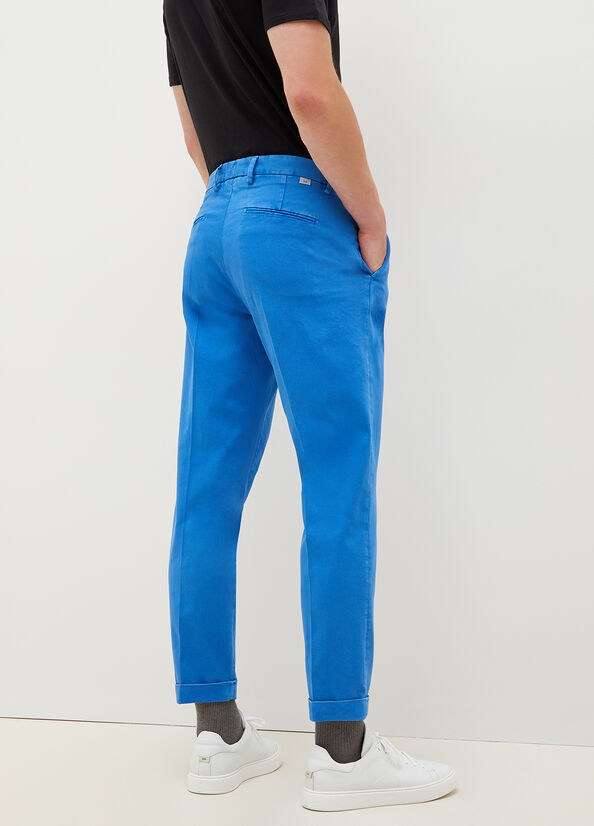 Pantalones Liu Jo Regular Fit Chinos Hombre Azul Real Azules | QSN-254063