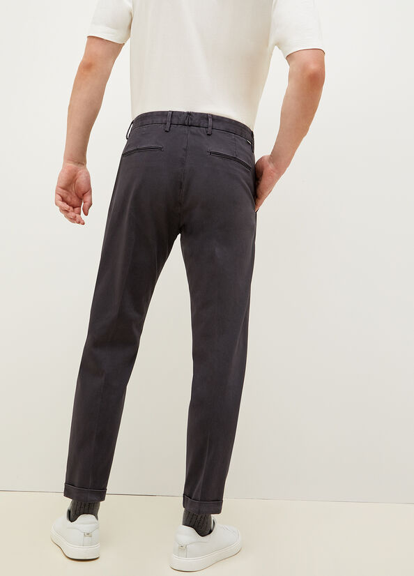 Pantalones Liu Jo Regular Fit Chinos Hombre Gris Oscuro | RAZ-819572