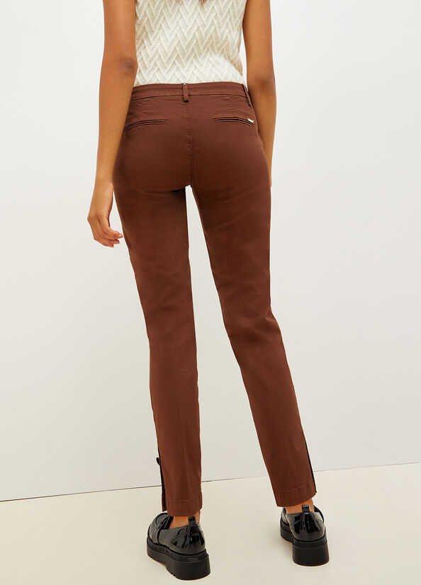 Pantalones Liu Jo Stretch Algodon Chinos Mujer Marrones | MOQ-482536