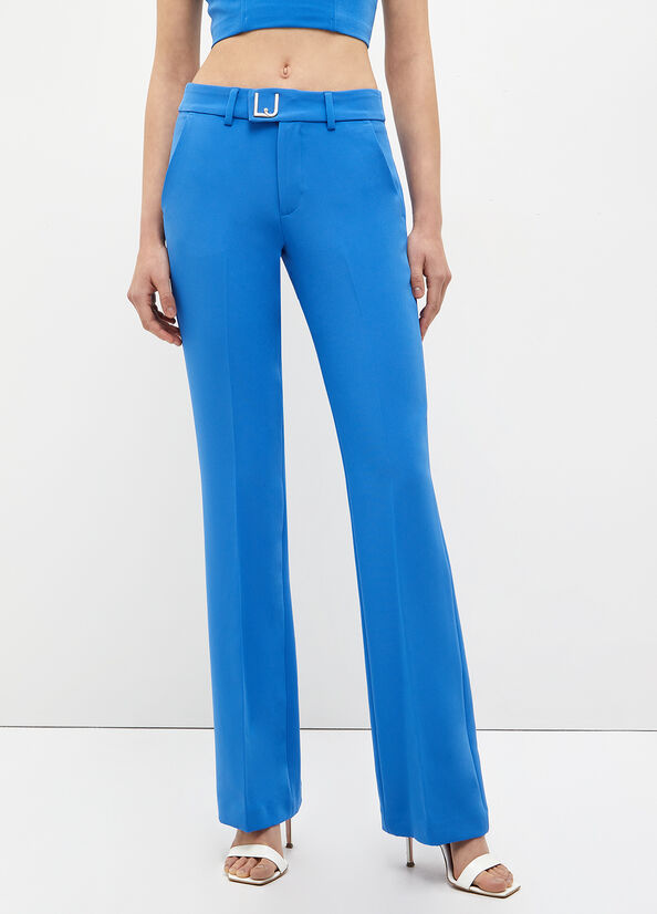 Pantalones Liu Jo Stretch Lj Mujer Azules Claro | ZMO-480257