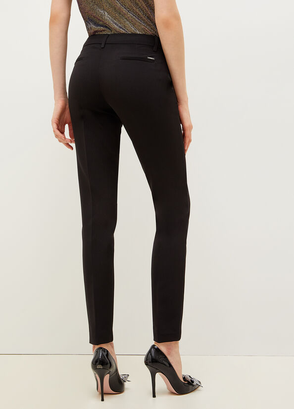 Pantalones Liu Jo Twill Chinos Mujer Negras | BXT-397106