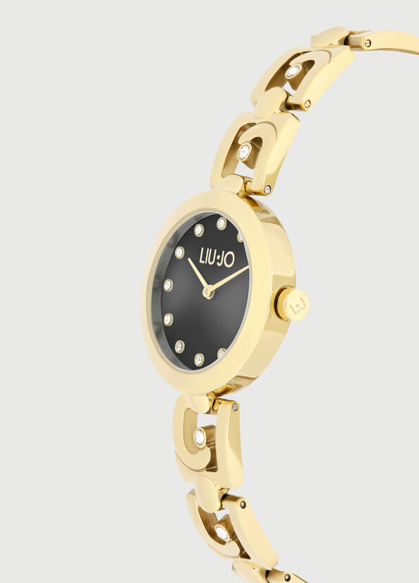 Relojes Liu Jo Steel With Logo Mujer Doradas Negras | UTG-346580