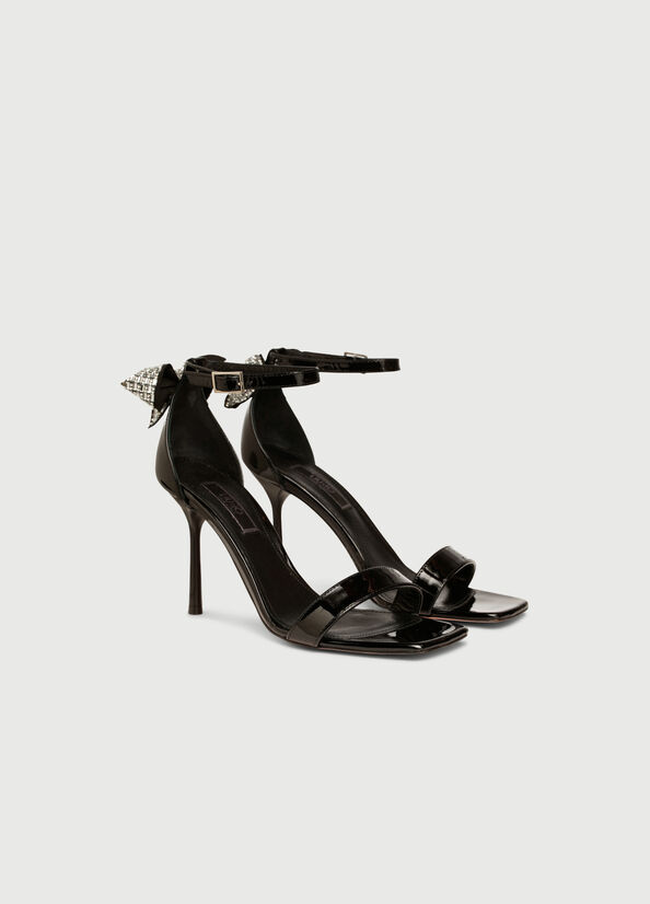 Sandalias Liu Jo Charol Cuero With Stiletto Heel Mujer Negras | ZFW-468031