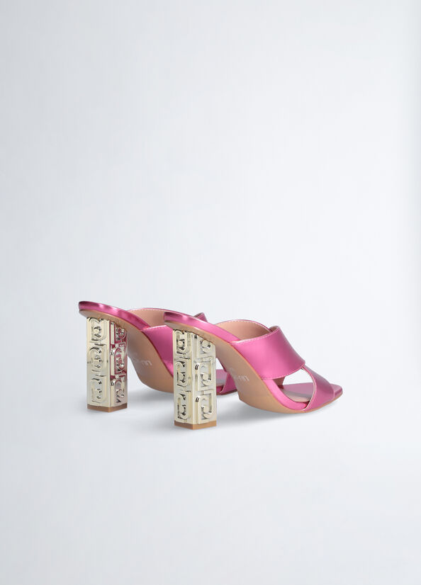 Sandalias Liu Jo With Branded Heel Mujer Fucsia | CVN-619430