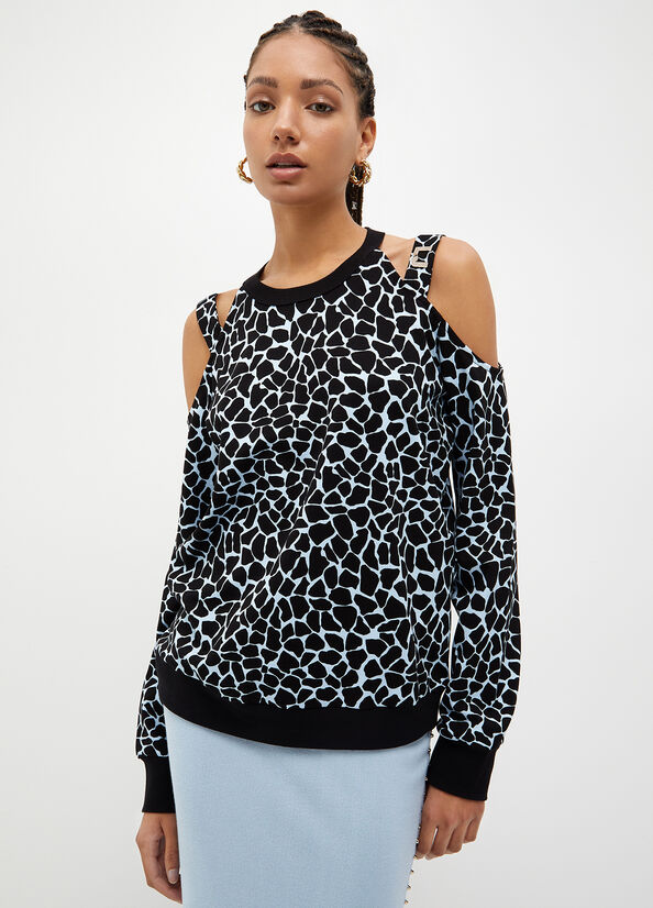 Sudaderas Liu Jo Animal-Print Mujer Azules | JVY-312704