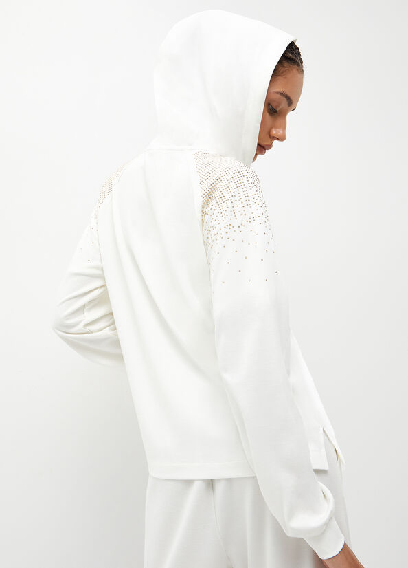 Sudaderas Liu Jo Studded Mujer Blancas | SBM-385601