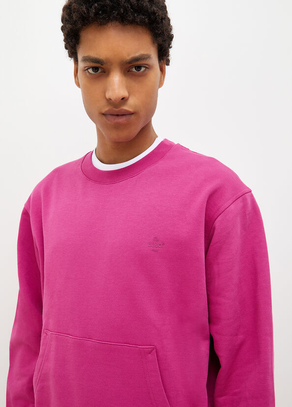 Suéteres Liu Jo Crew Neck Hombre Fucsia | DPJ-653279