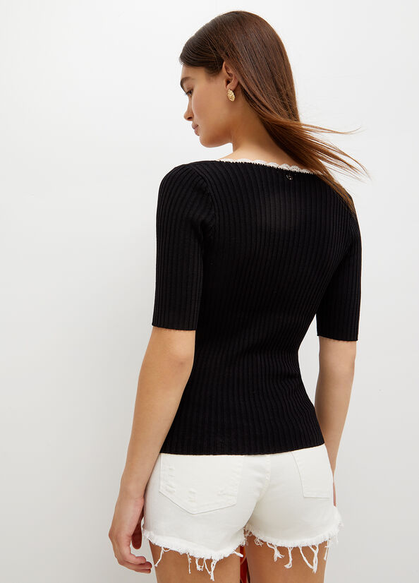 Suéteres Liu Jo Knit Mujer Negras Blancas | OCB-281409