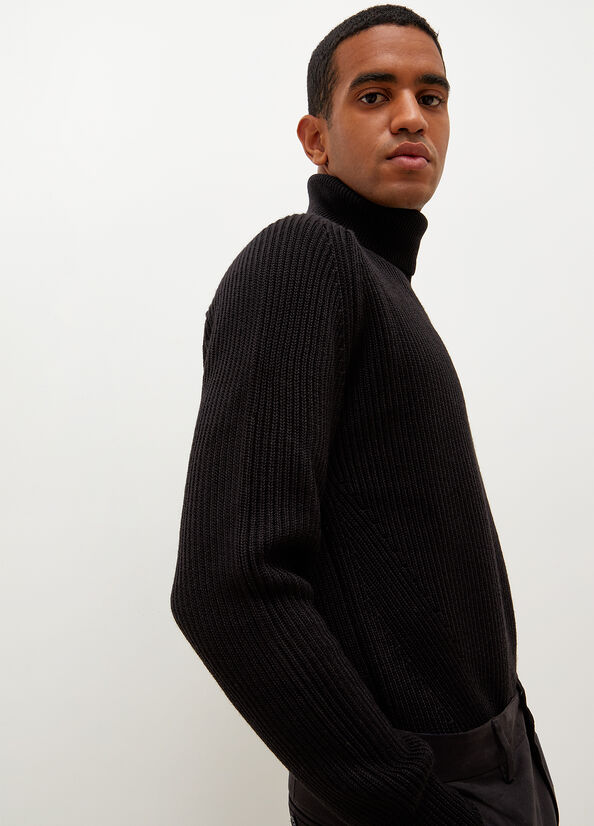 Suéteres Liu Jo Woollen Turtleneck Hombre Negras | CFB-291768