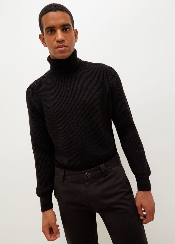 Suéteres Liu Jo Woollen Turtleneck Hombre Negras | CFB-291768