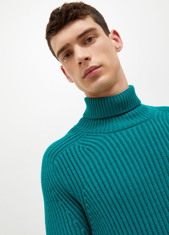 Suéteres Liu Jo Woollen Turtleneck Hombre Verde | OFE-024173