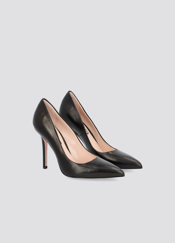 Tacones Altos Liu Jo Cuero Mujer Negras | ZLR-240391