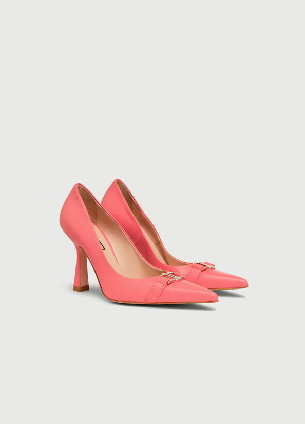 Tacones Altos Liu Jo With Jewel Logo Mujer Coral | EGC-743951