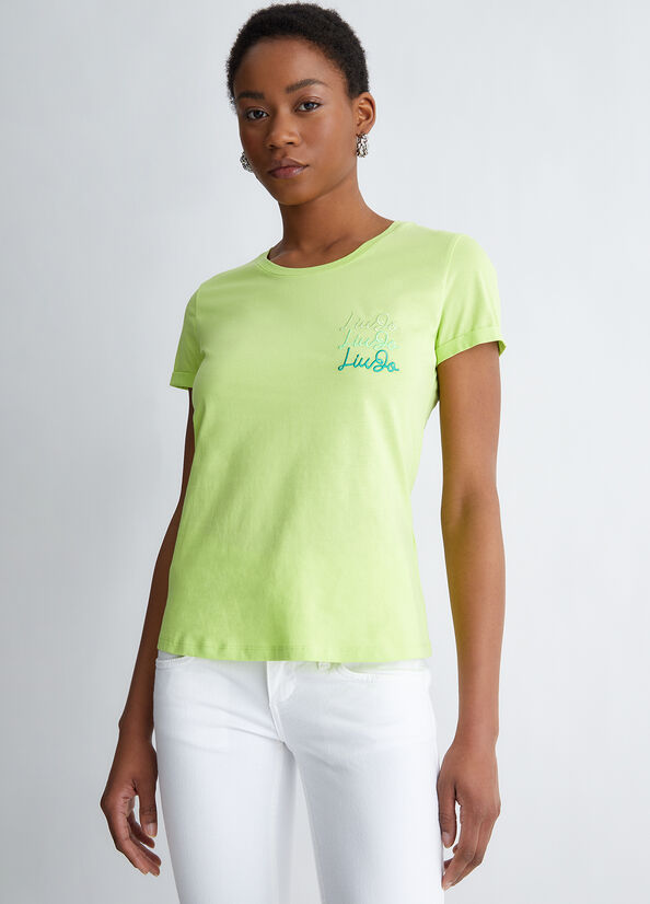 Tops Liu Jo Algodon With Logo Mujer Verde | VHT-831649