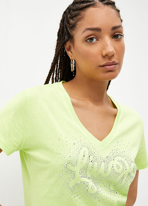 Tops Liu Jo Eco-Friendly With Logo Mujer Verde | TVR-368215