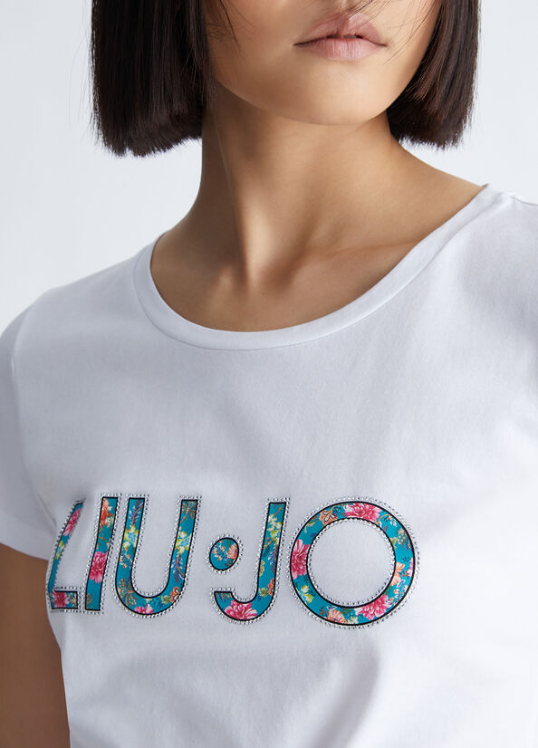 Tops Liu Jo With Logo Mujer Blancas | NWF-609572