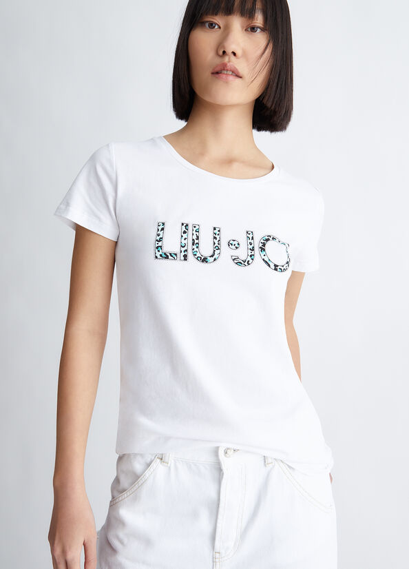 Tops Liu Jo With Logo Mujer Blancas | UIM-085639