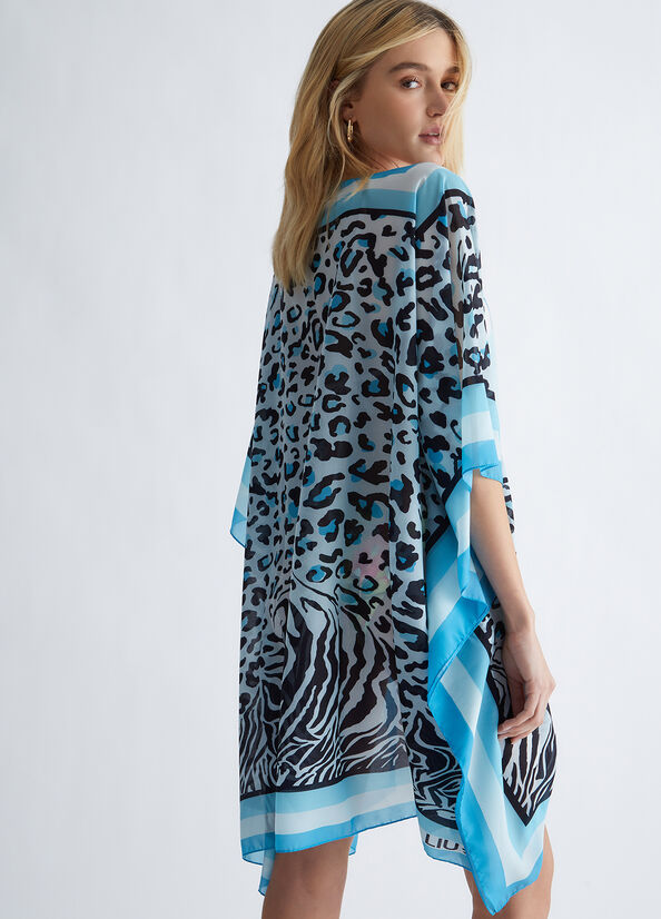 Vestido Liu Jo Animal Print Caftan Mujer Azules | OIS-518370