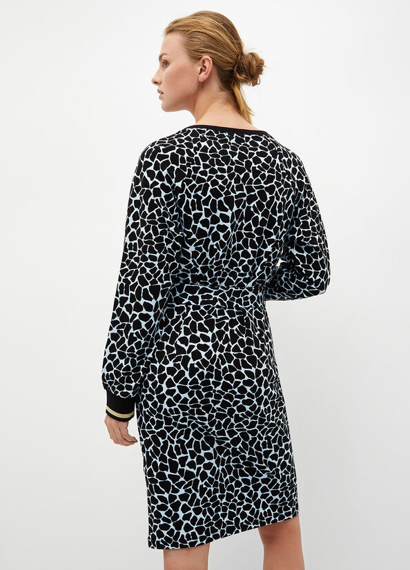 Vestido Liu Jo Animal-Print Mujer Azules | HGL-578219