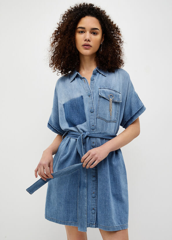 Vestido Liu Jo Denim Mujer Azules Claro | DIK-265341