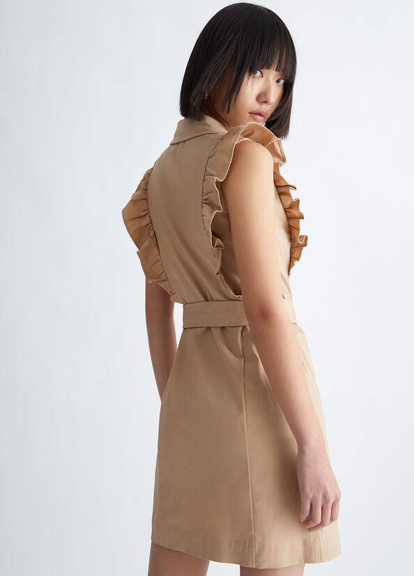 Vestido Liu Jo Eco-Friendly Double-Breasted Mujer Beige | ESP-736904