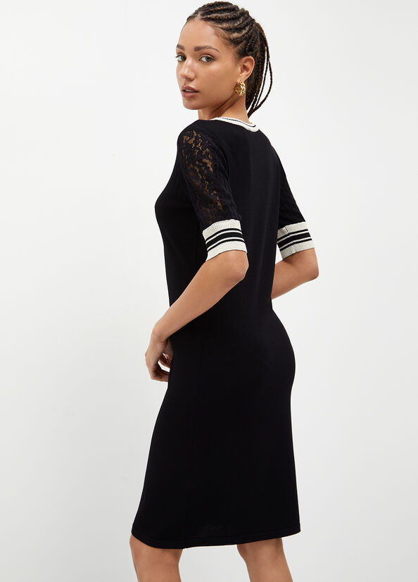 Vestido Liu Jo Eco-Friendly Knit Mujer Negras | FHV-218597