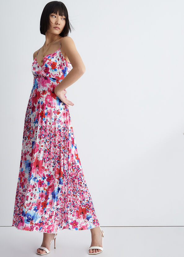 Vestido Liu Jo Floral Satin Mujer Rosas | RFL-547206