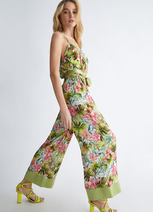 Vestido Liu Jo Floral Tracksuit Mujer Verde | CKW-037586