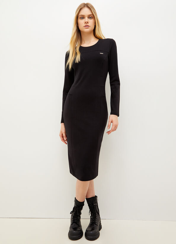 Vestido Liu Jo Jersey Mujer Negras | OMH-416357