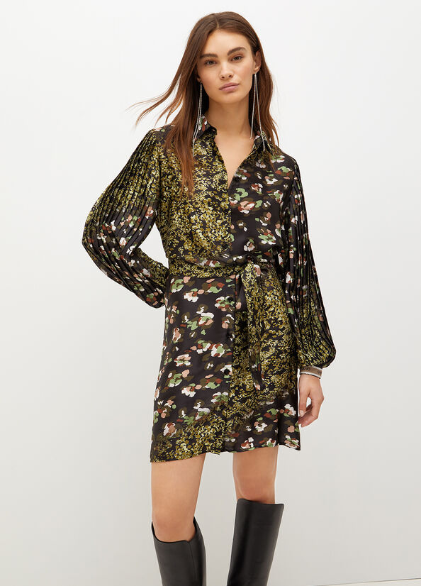 Vestido Liu Jo Printed Satin Mujer Negras | XJM-714530