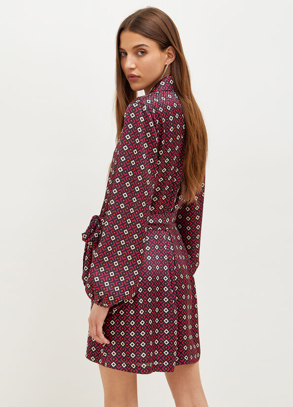 Vestido Liu Jo With Geometric Print Mujer Burdeos | REZ-768420