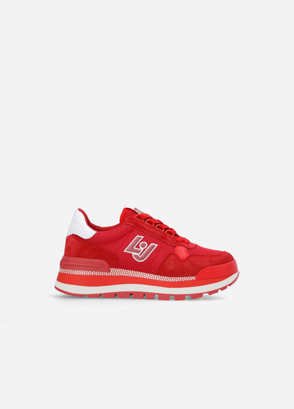 Zapatillas Liu Jo Brighty Mesh Mujer Rojas | LED-671532