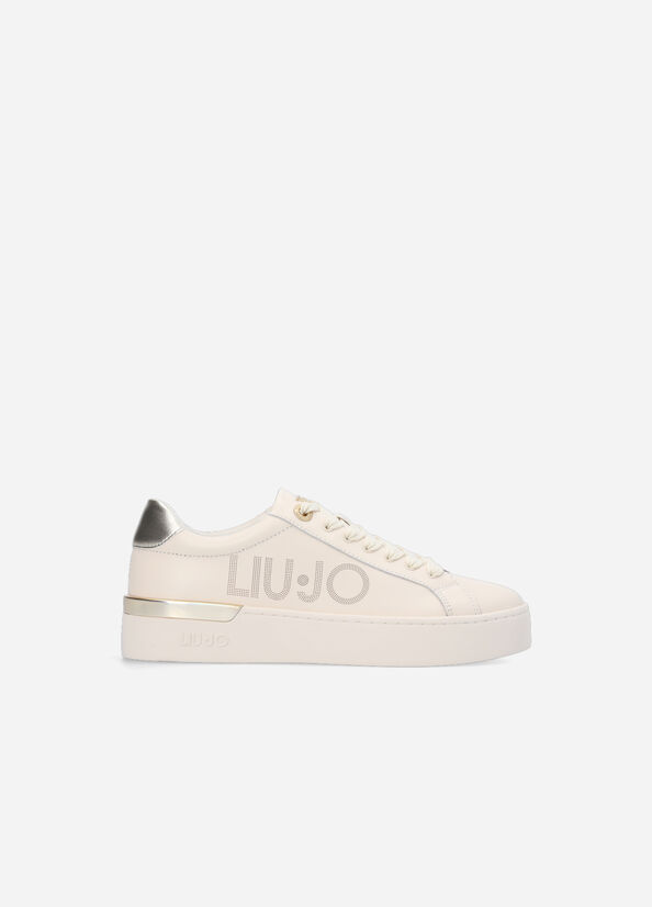 Zapatillas Liu Jo Cuero With Logo Mujer Beige | EXC-098372