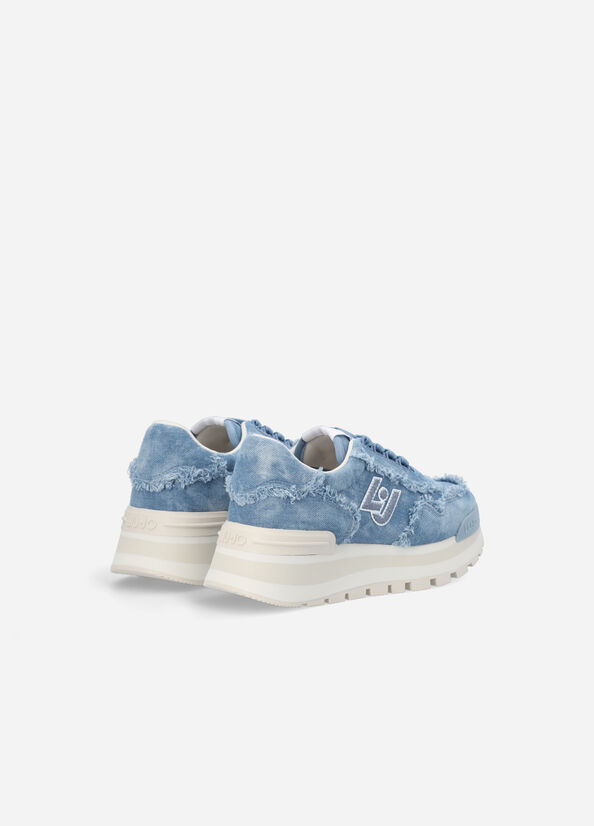 Zapatillas Liu Jo Denim Plataforma Mujer Azules | UVG-436987