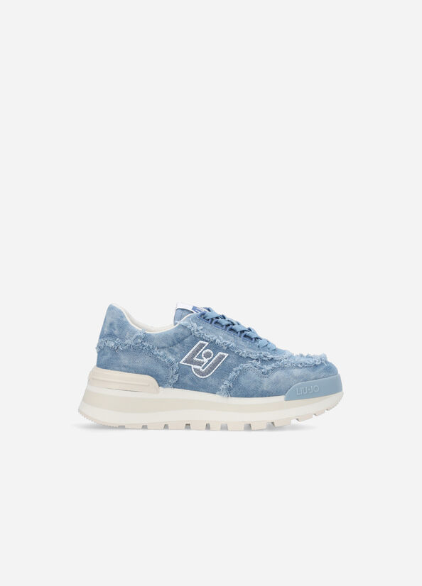 Zapatillas Liu Jo Denim Plataforma Mujer Azules | UVG-436987